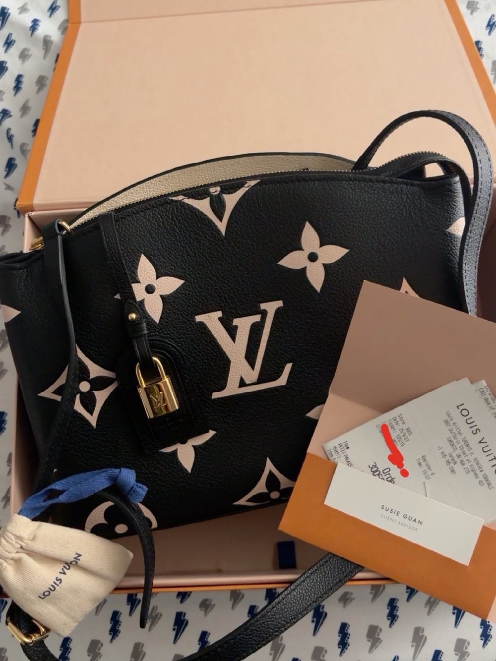 Louis Vuitton Black & Blush Large Monogram Shoulder Bag